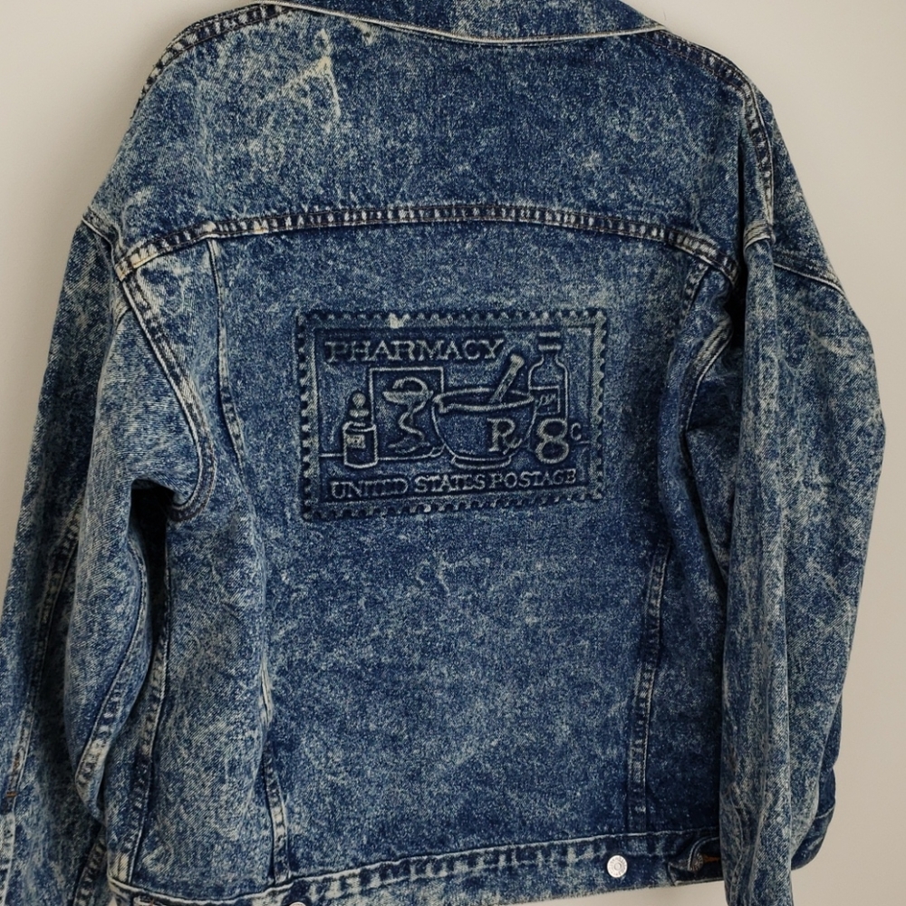 Vintage 80s Embossed Tyca Denim Jacket Sz M